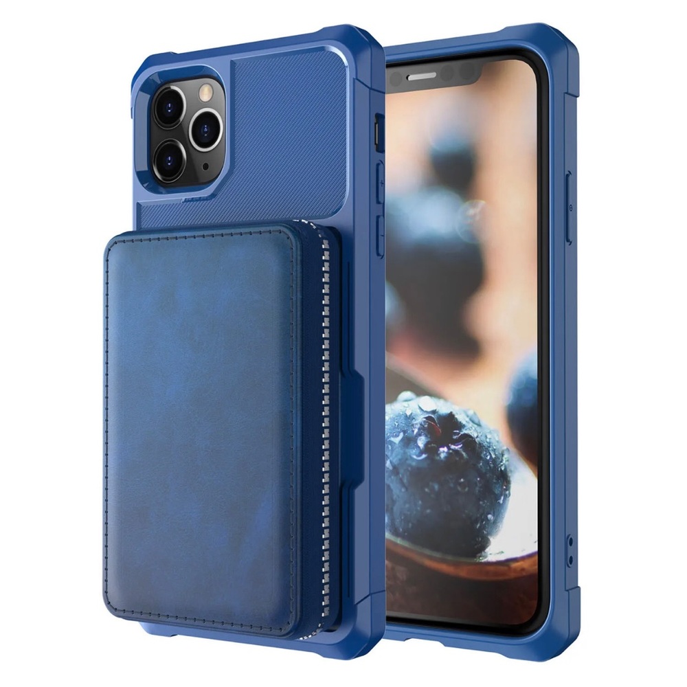 iPhone 11 Pro Max XS XR SE2020 Zipper Leather Wallet Case Card Holder Cover Used